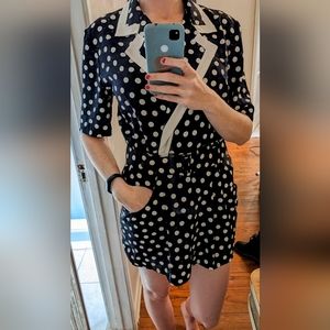 Vintage navy polka dot dress